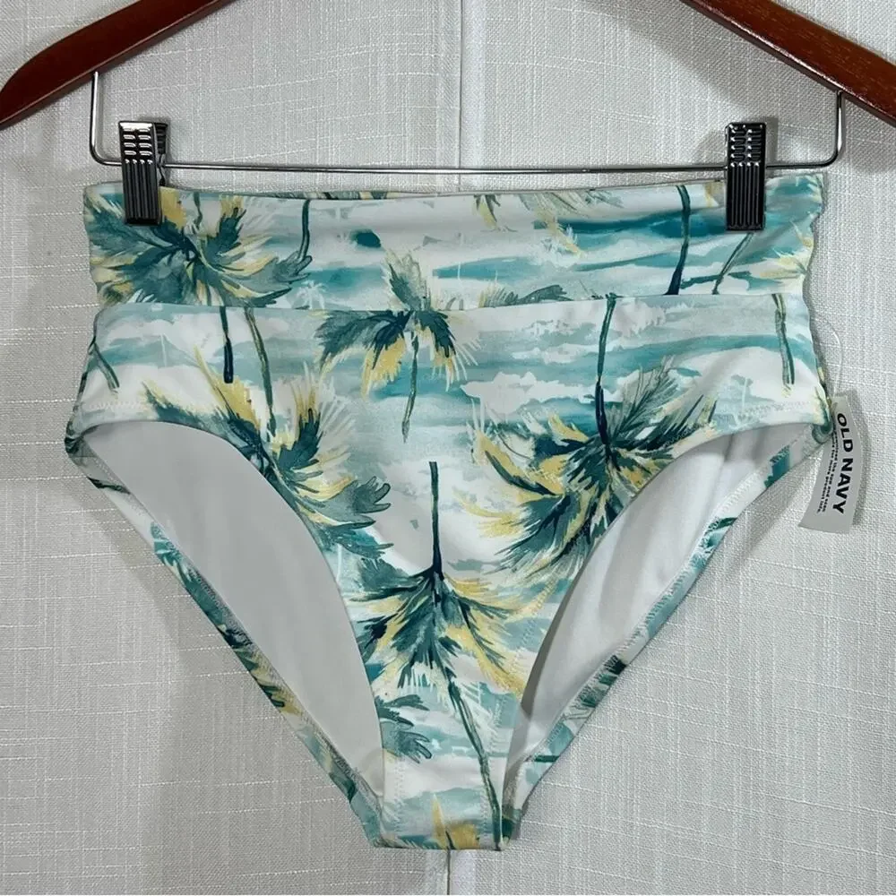 Old Navy NWT Tropical Print High Waist‎ Swim Bikini Bottoms Size Small